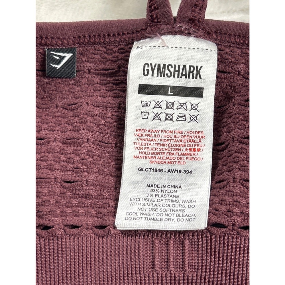 Gymshark Energy+ Seamless Sports Bra Burgundy Purple with padding Size L - Picture 7 of 8